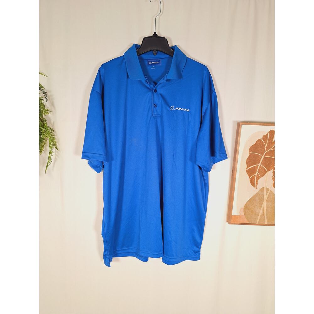 Boeing Men's Blue Polo Short-Sleeved Shirt 2XL
